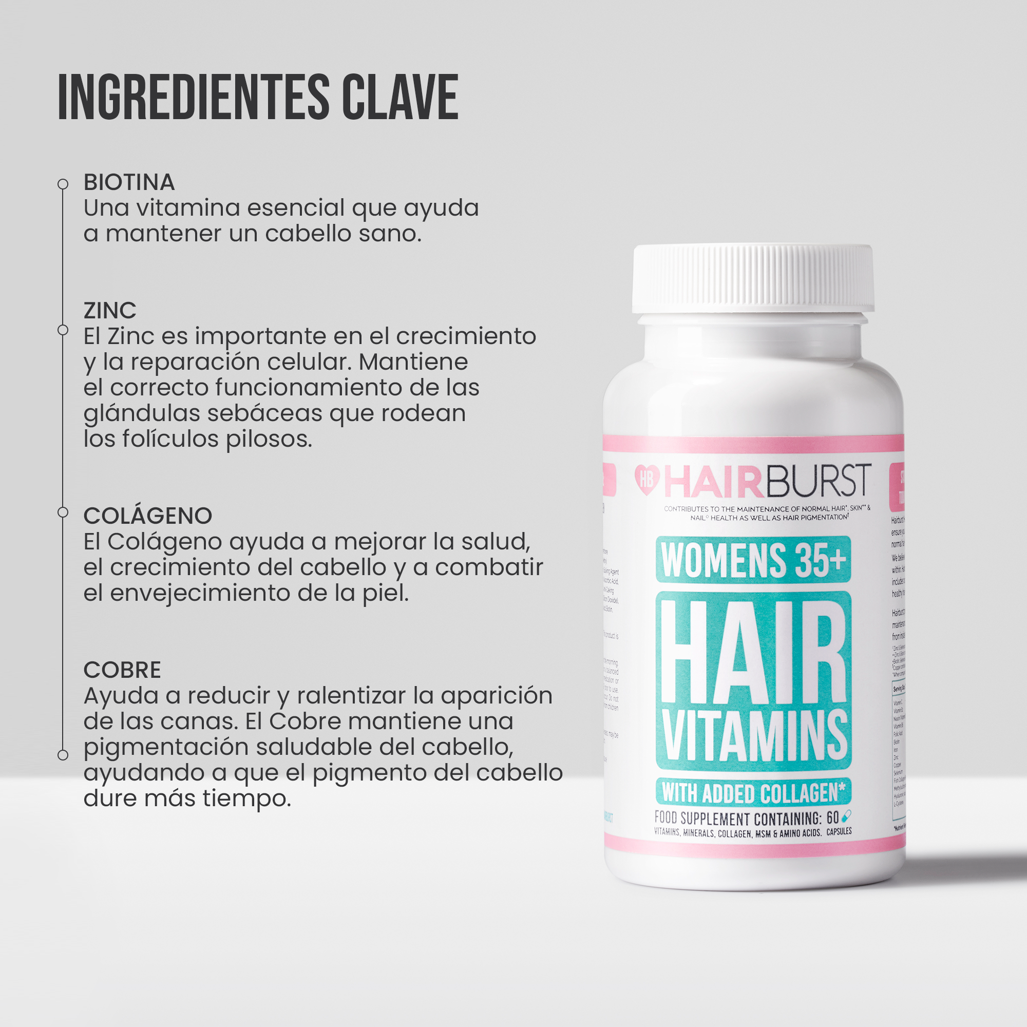 Vitaminas Capilares +35 con Colágeno